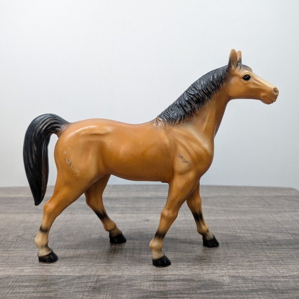 Vintage 1960's Buckskin Hard Plastic Pony‎ Horse Collectible Mid-Century Rare